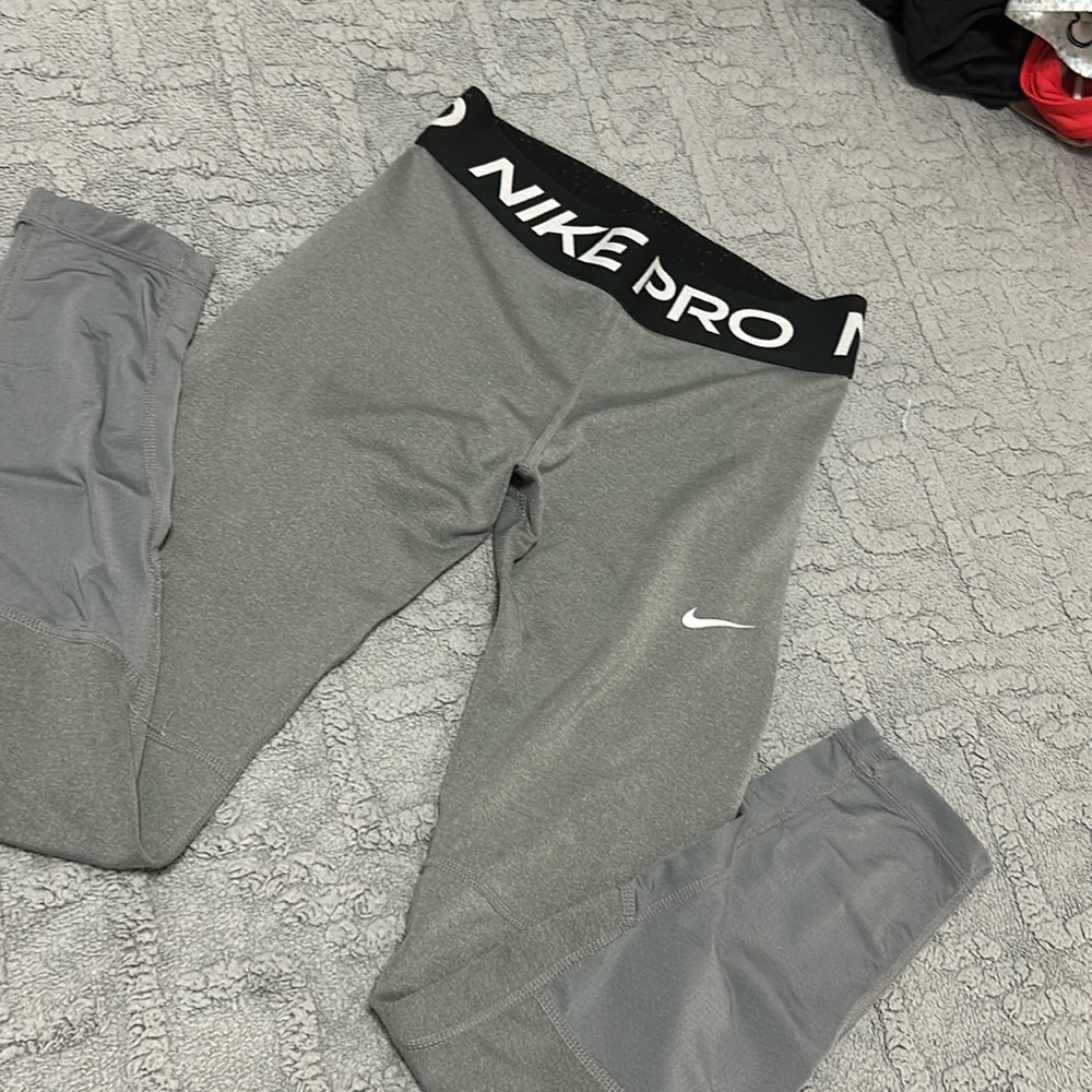 Nike Pro Leggings 

Youth Large but are long on my ankles, i’m 5’0
